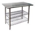 36x22 x 24x22 Stainless Steel Work Table with Wire Under Shelves A803945
