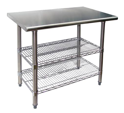 36x22 x 24x22 Stainless Steel Work Table with Wire Under Shelves A803945