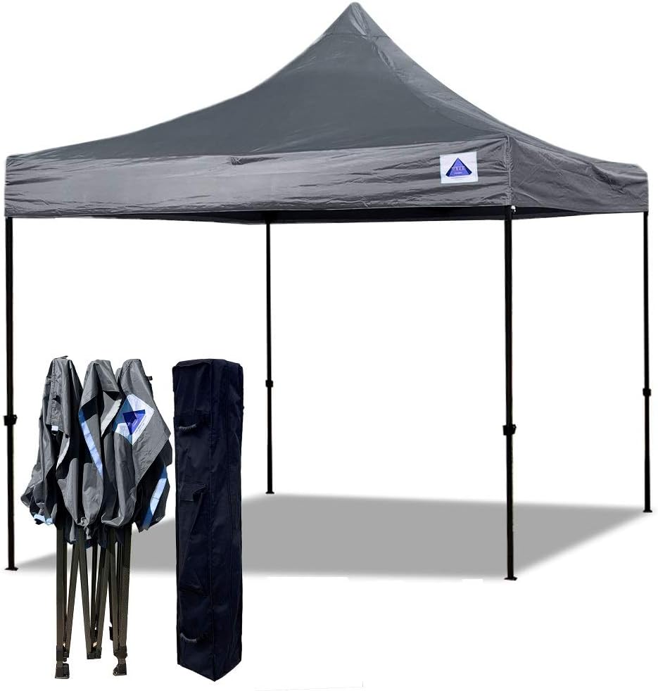 10'x10' White Pop Up Canopy Tent with Wheel Bag and 4 Sand Bags X1777