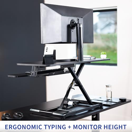 42 inch Black Height Adjustable Desk Converter W222058