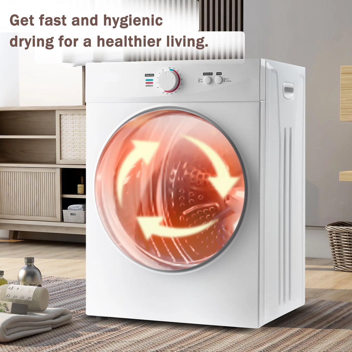 Portable Stainless Steel Laundry Dryer with 5 Modes S7291