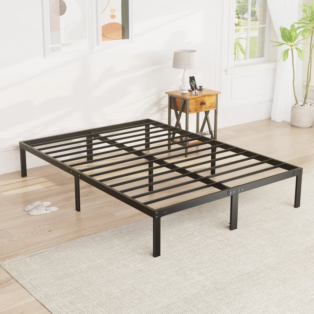 Full Size Heavy Duty Platform Bed Frame with Underbed Storage U36932