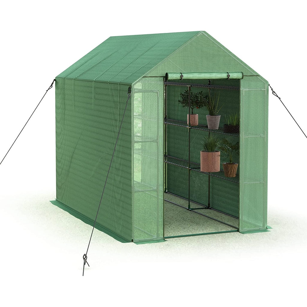 8 FT Pop-up Walk-in Greenhouse with Shelves R340