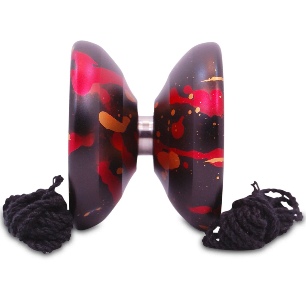 Black Red Gold Splashes Professional Aluminum YoYo G3222