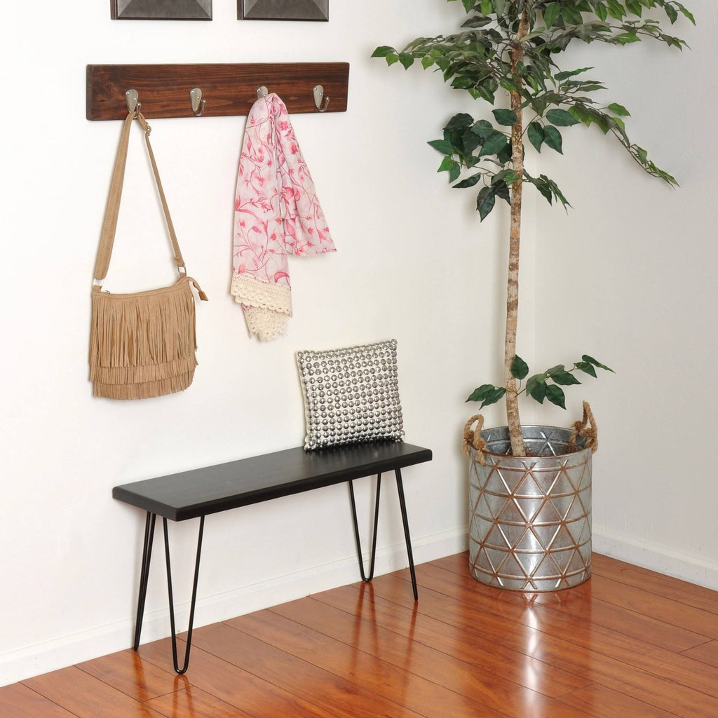 Dark Brown Wood Bench V2822