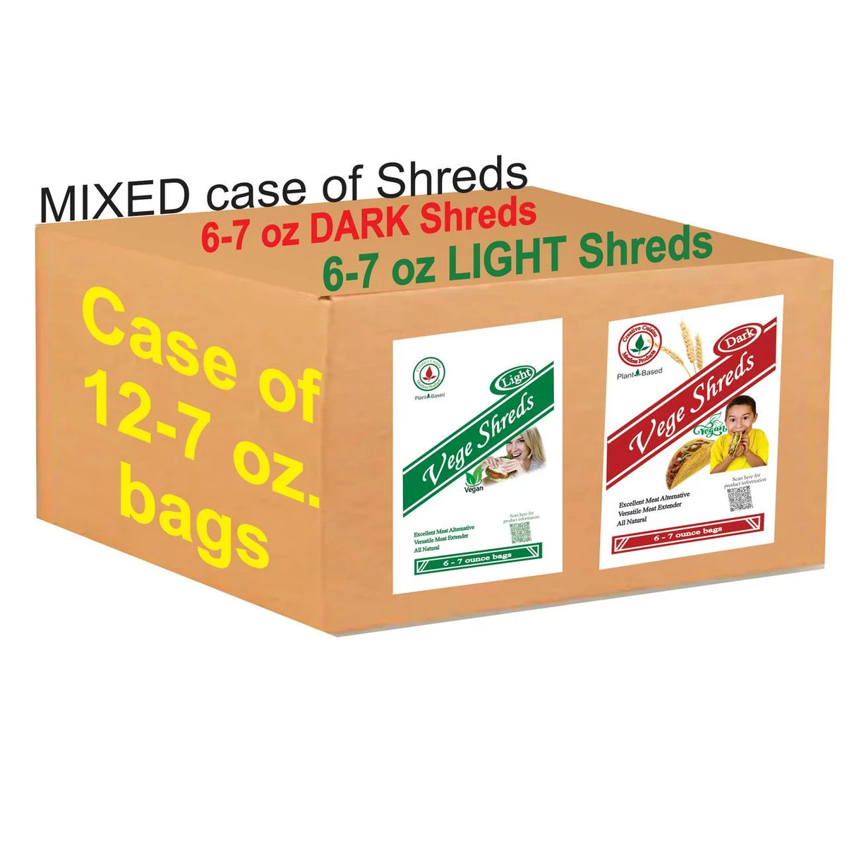Mixed Light & Dark Vege Shreds 12 - 7 oz. bags H447
