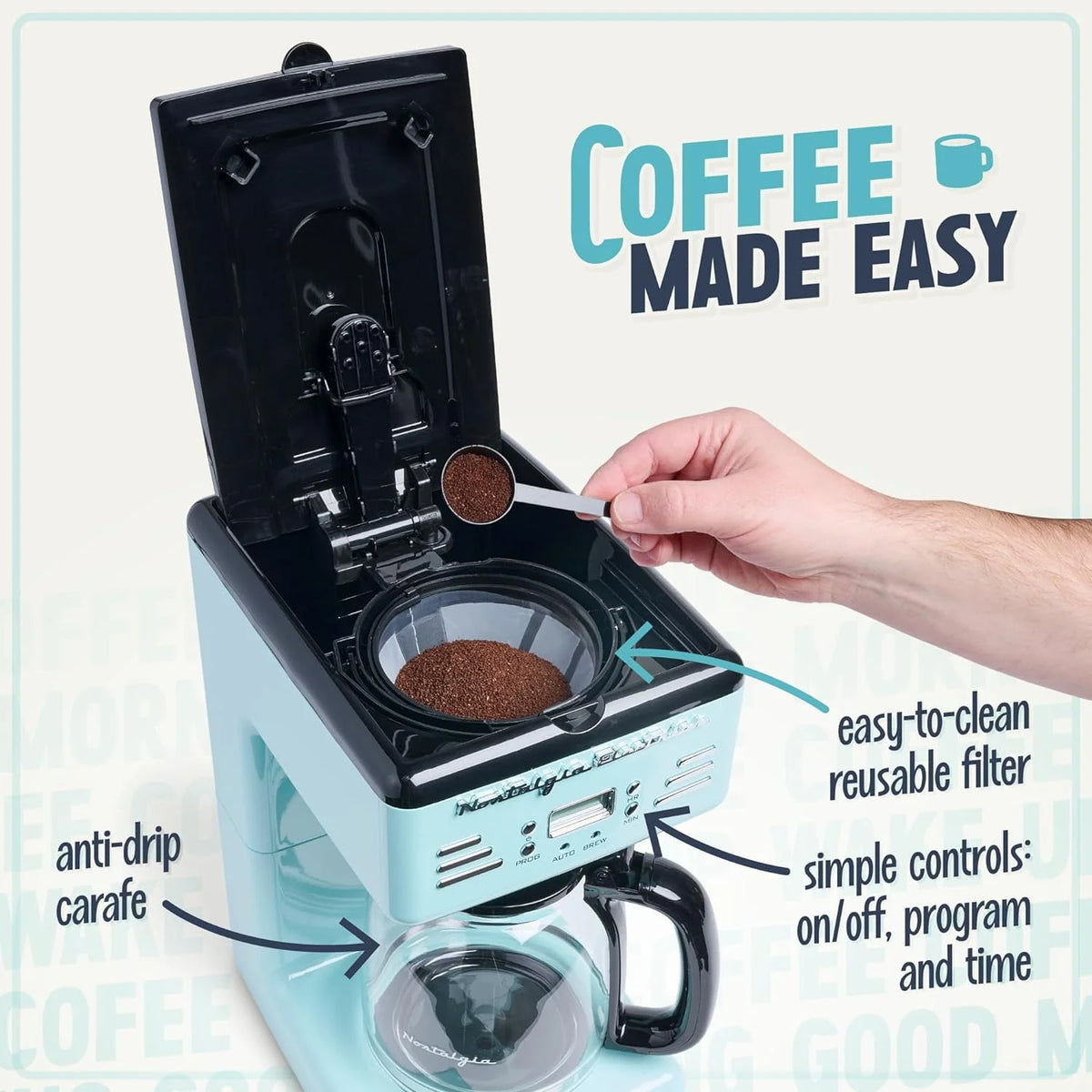 12-Cup Programmable Coffee Machine, Aqua M47282