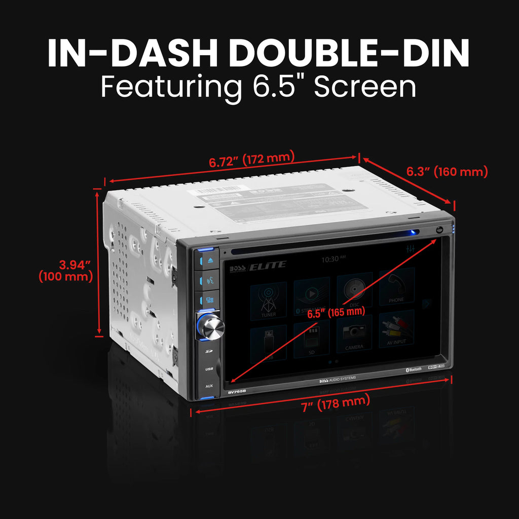 Restored 6.5 Inch Double Din Touchscreen Car Audio Stereo System with Bluetooth R39587