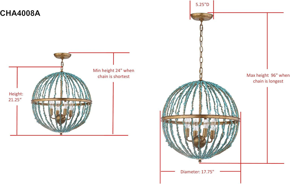 Blue Cage Chandelier K12919