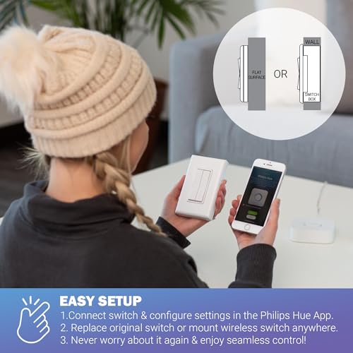 Self Powered Wireless Smart Dimming Switch for Philips Bulbs S2744
