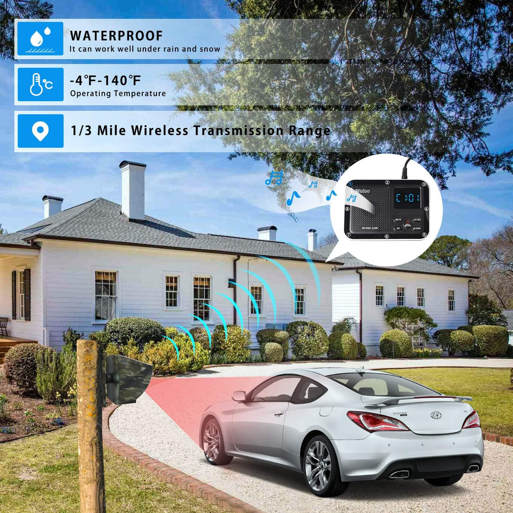 1800 Ft Wireless Outdoor Motion Sensor Driveway Alarm System F21458