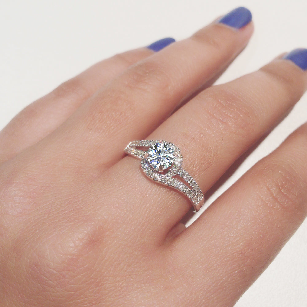 14K White Gold Diamond Engagement Ring 1.25 CT O8809