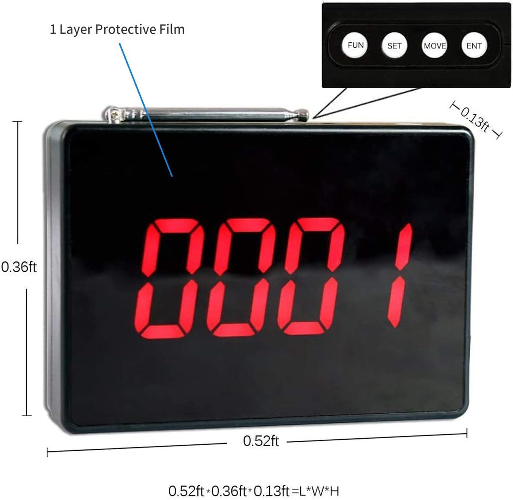 Wireless Calling System with 10 Waterproof Call Buttons and Display Receiver Y896947