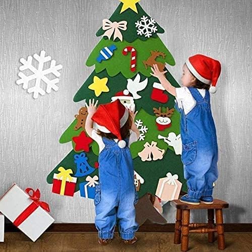 Felt Christmas Tree with 32 Ornaments and LED Lights F870752