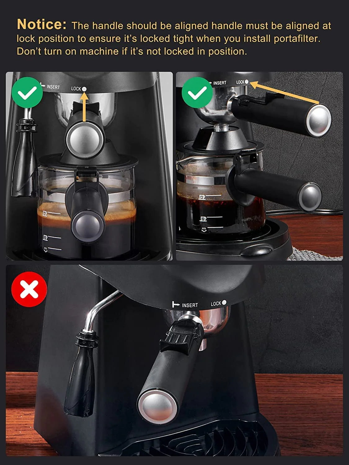 3.5 Bar 4 Cup Steam Espresso Cappuccino Maker with Milk Frother, Black D8667