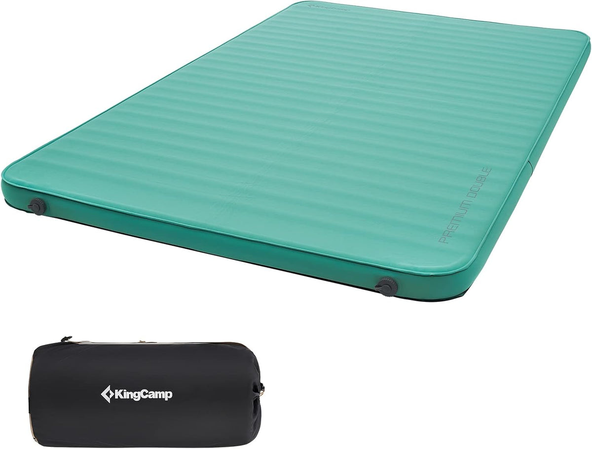 Queen Size Double Self Inflating Sleeping Pad with R Value 9.5, Grey V198525