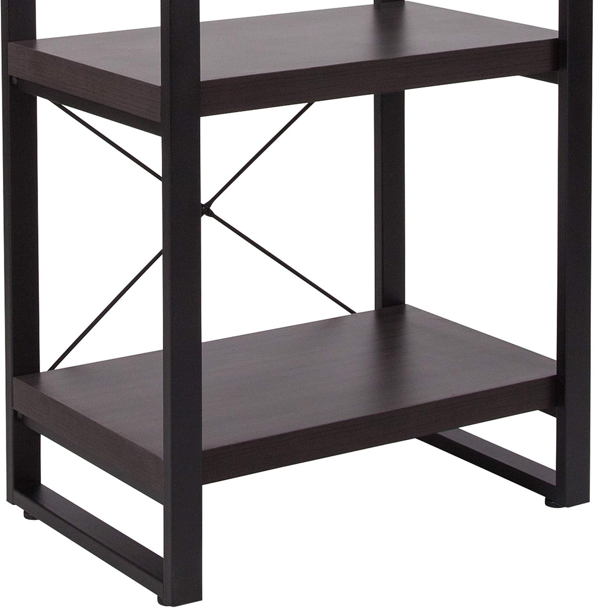 Charcoal Wood Grain 4 Shelf Etagere Bookcase A2687