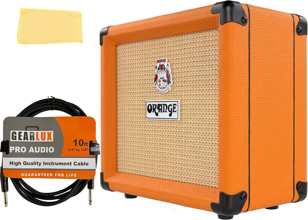 Guitar Combo Amplifier Bundle with Footswitch, Instrument Cables, and Polishing Cloth Y883