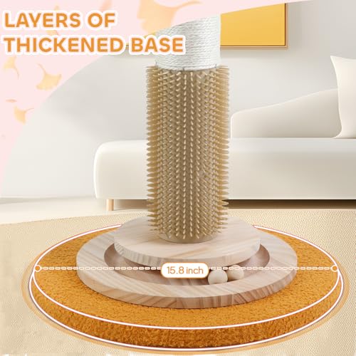 45'' Tall Sisal Rope Cat Scratching Post with Interactive Ball Toys (pink) M489
