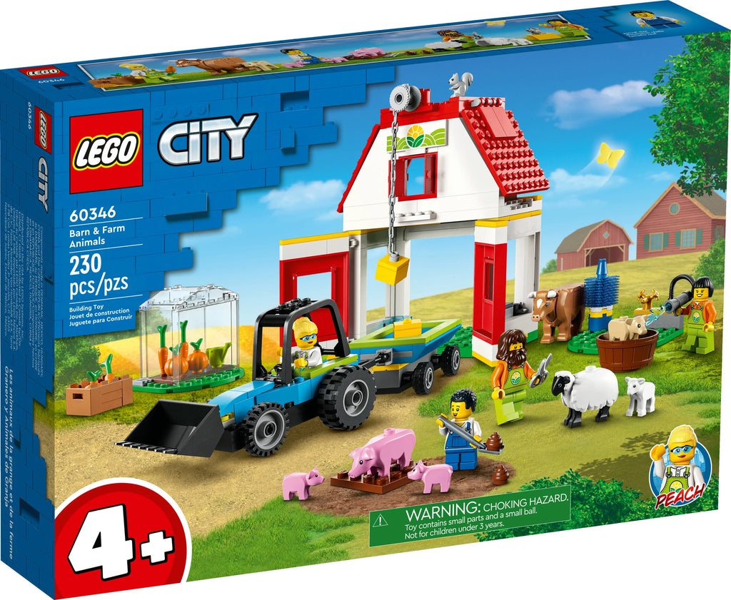 Barn & Farm Animals Playset with Tractor and Trailer E87841