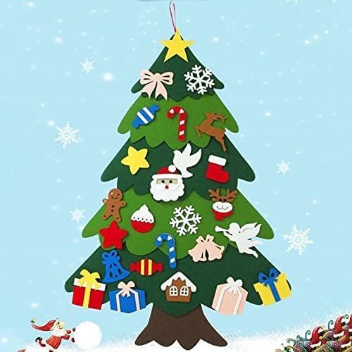 Felt Christmas Tree with 32 Ornaments and LED Lights F870752