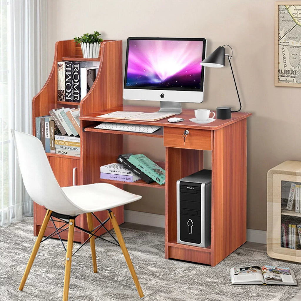 Computer Study Desk with Bookshelf U849827