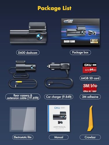 4K Dash Cam with 64GB SD Card Z63608