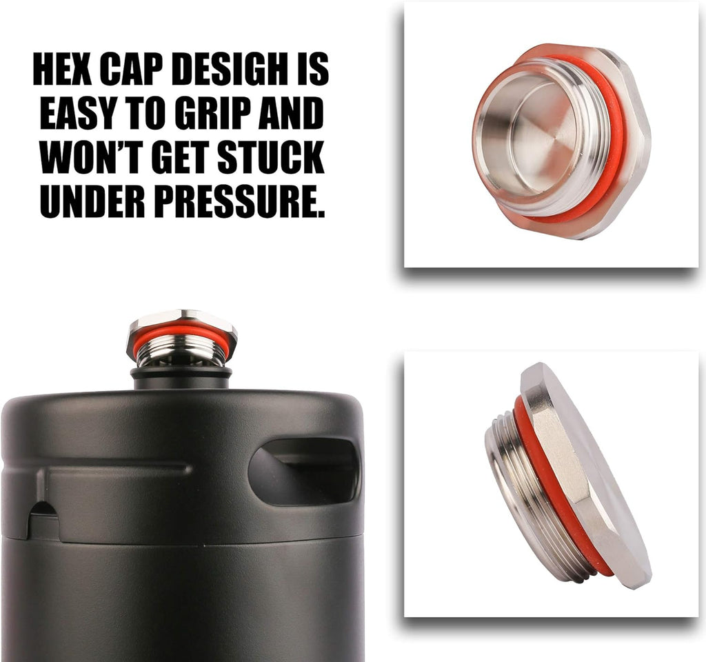 64oz Stainless Steel Pressurized Mini Keg with Cooler Jacket G83841