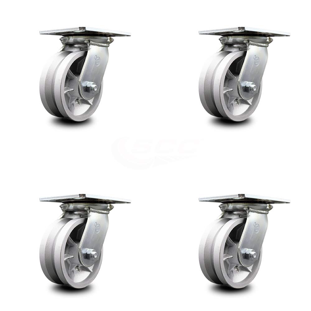 Heavy Duty Swivel Caster with 8 x 2 Silver Wheel, Pack of 2 E29046