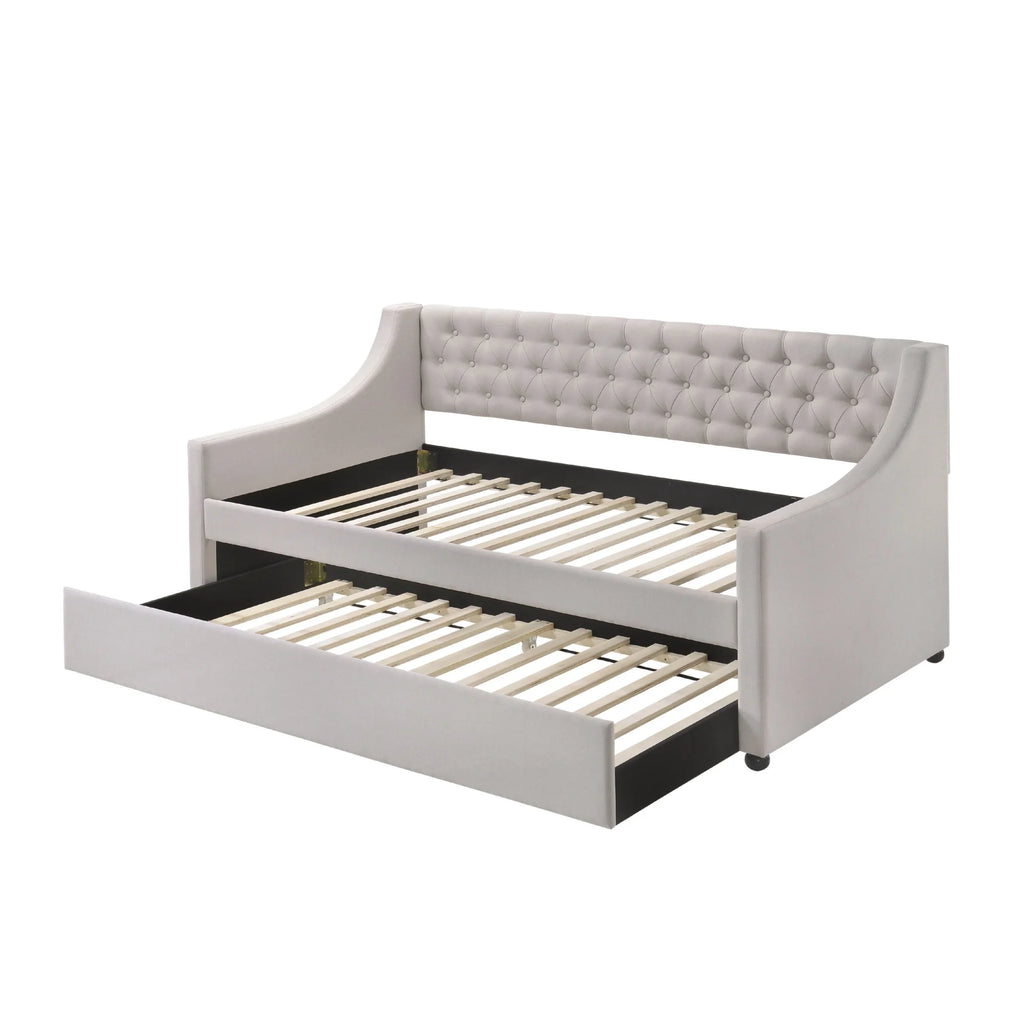 Light Gray Fabric Twin Size Daybed Z707