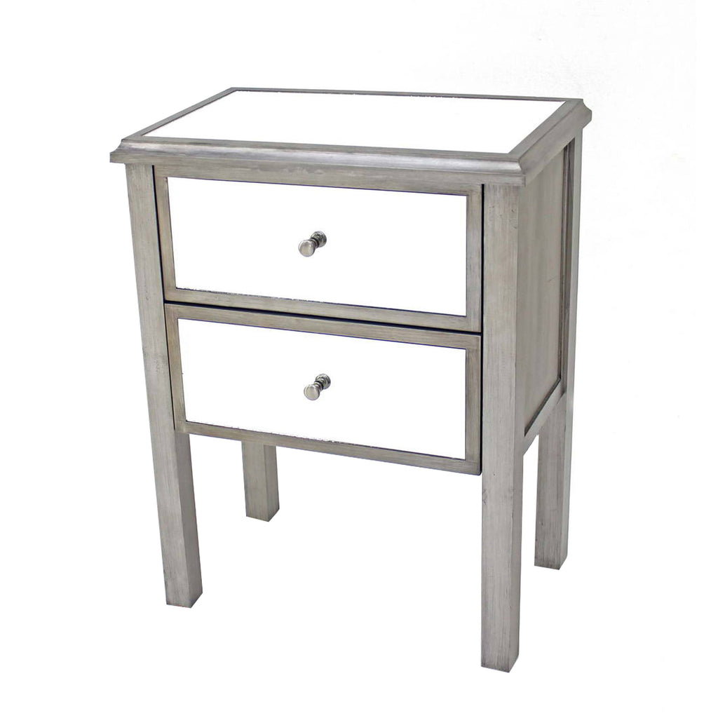 Gray End Table with 2 Storage Drawers A980