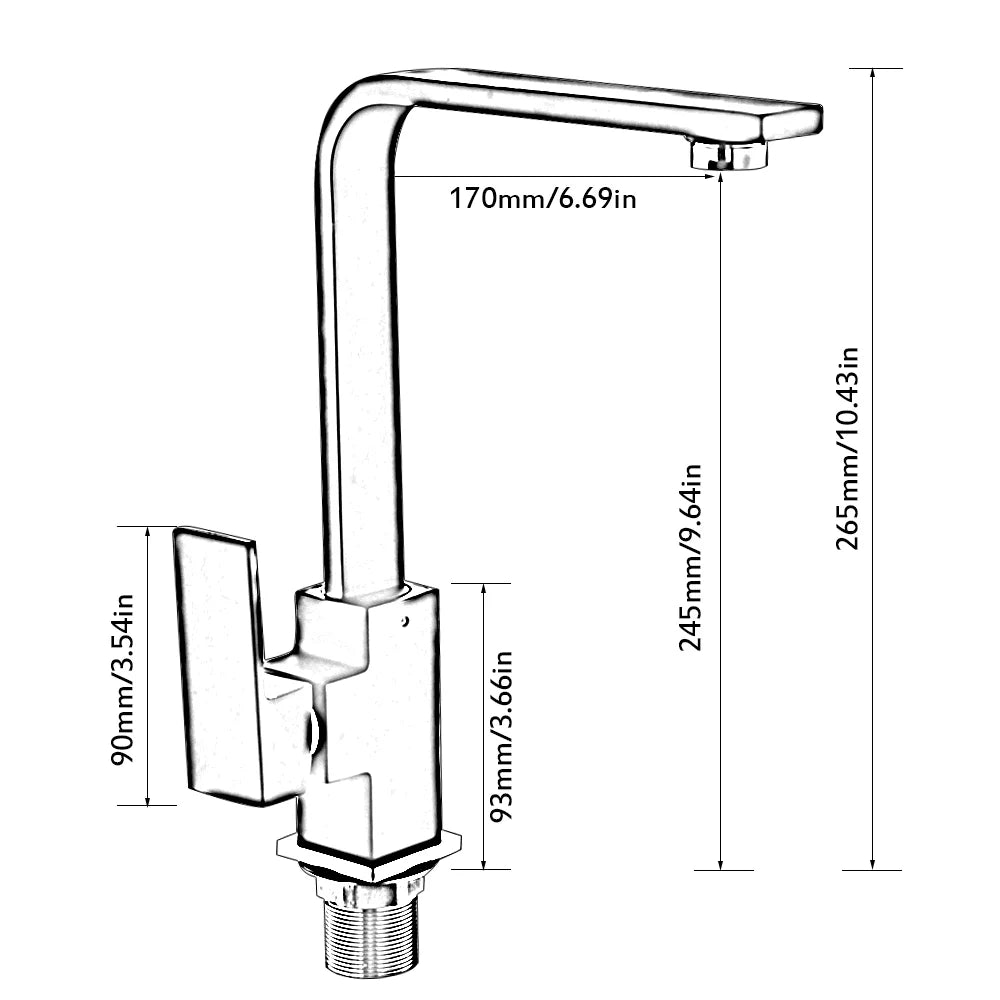 Black Chrome Kitchen Mixer Tap M39587