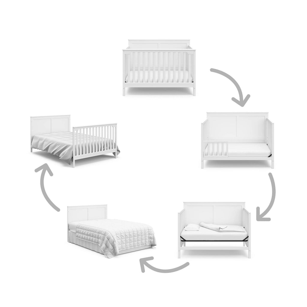 White 4-in-1 Convertible Crib Q963943