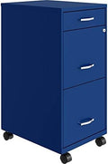 3 Drawer Metal Mobile File Cabinet with Lock, Letter Size, Silver F139