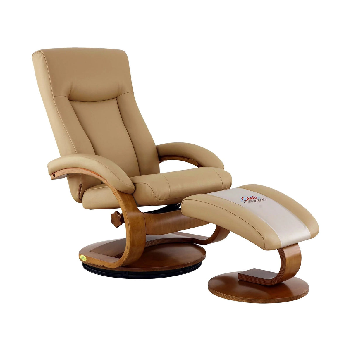 Black Top Grain Leather Recliner and Ottoman A8945