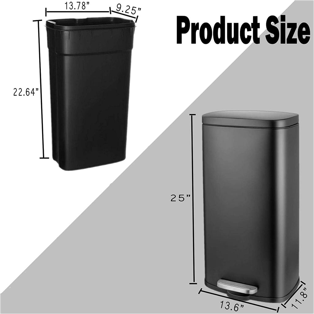 Black Stainless Steel Trash Can D13212