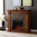 Antique Oak Electric Fireplace D8538