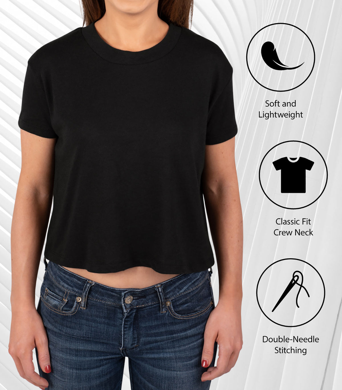 Cropped Cotton Blend T-Shirt R377997