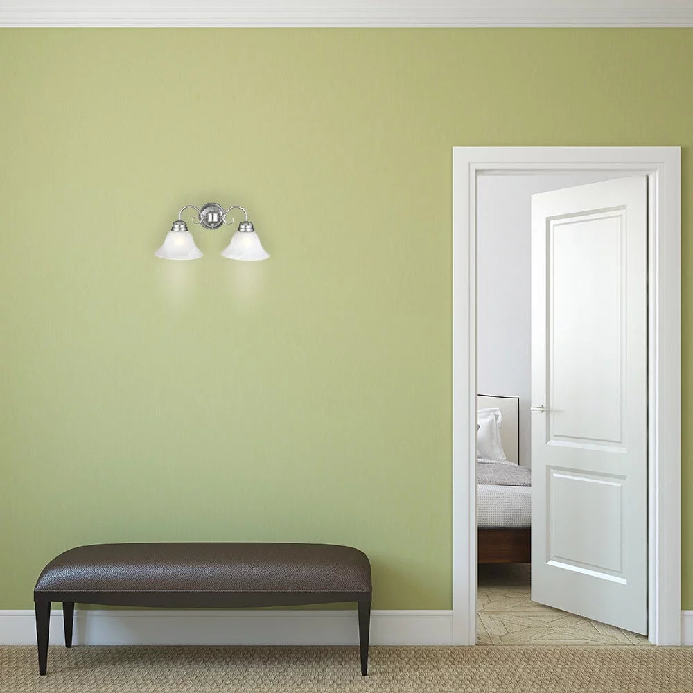 2-Light Dimmable Wall Light with Alabaster Glass W347