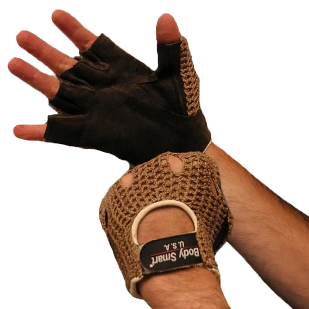 Weightlifting Gloves Real Leather Mesh Back N80769