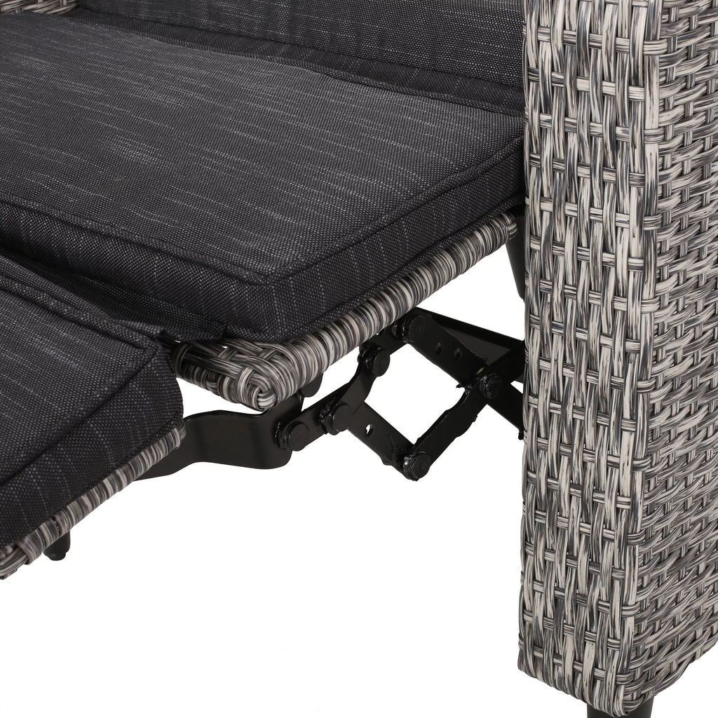 Set of 2 Wicker Outdoor Recliner with Cushion T3327