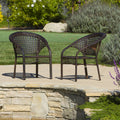 Set of 2 Brown Wicker Patio Chairs H76187