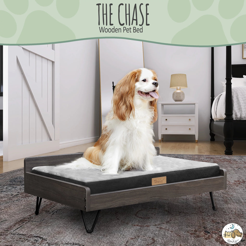 Wooden Pet Bed with Mattress Z95311