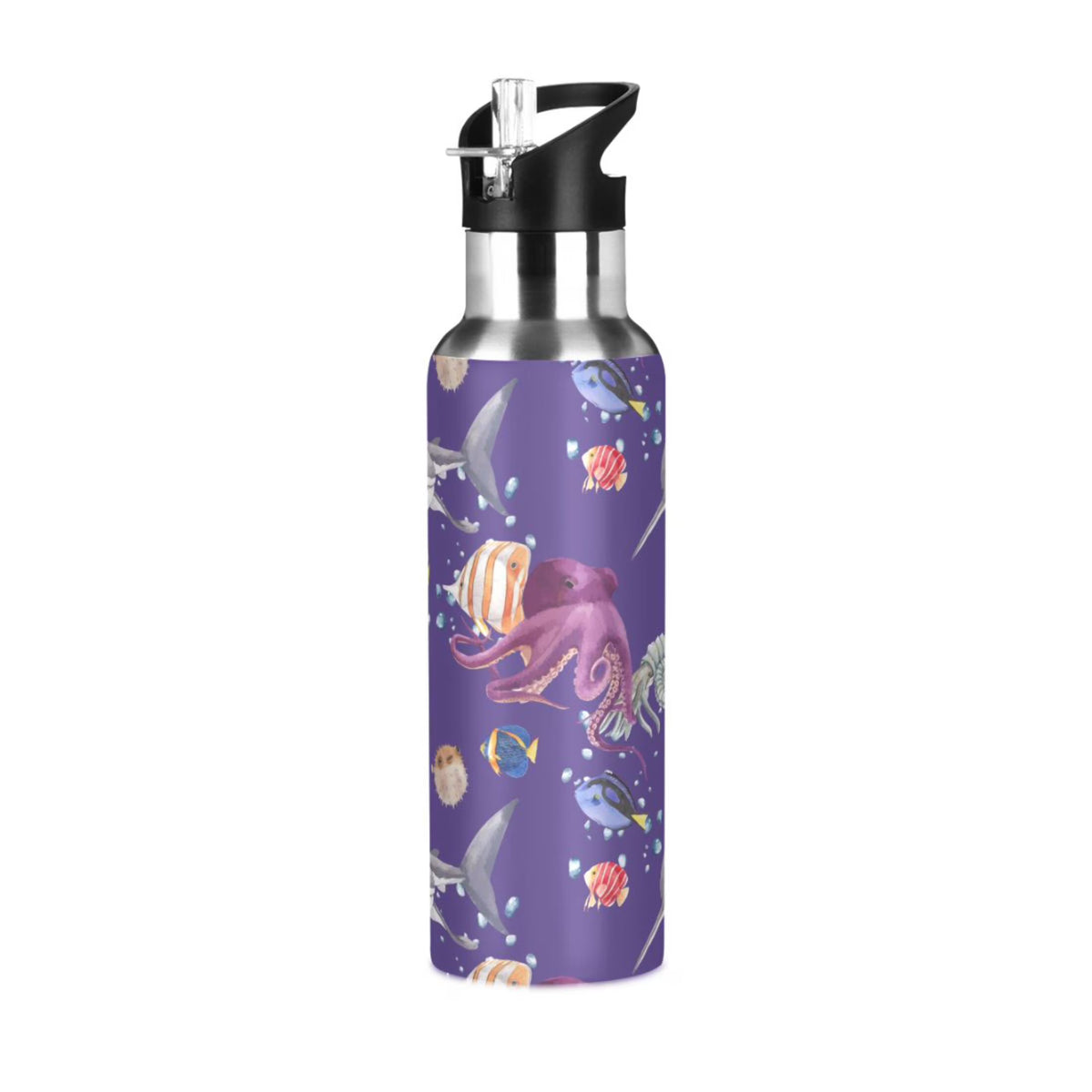 20 OZ Stainless Steel Vacuum Insulated Water Bottle with Straw Lid P54930