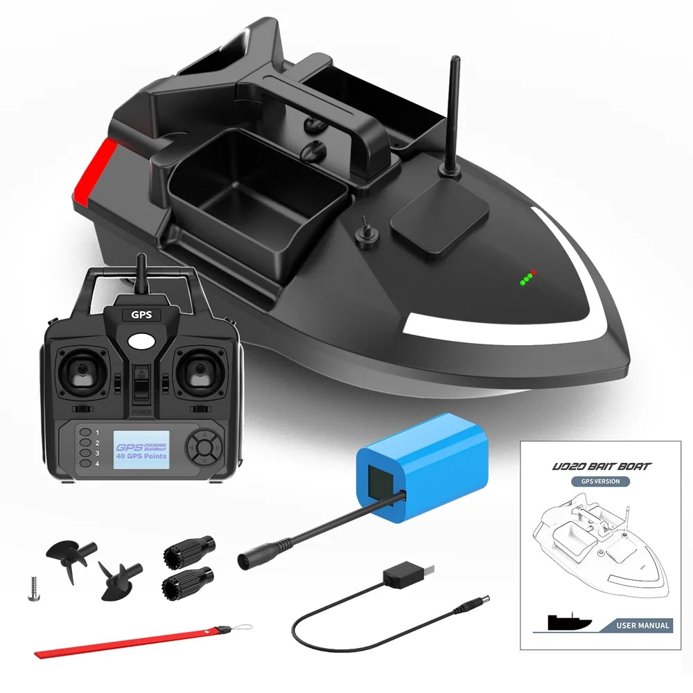 500m Remote Control Dual Motor Fishing Bait Boat with Fish Finder X838