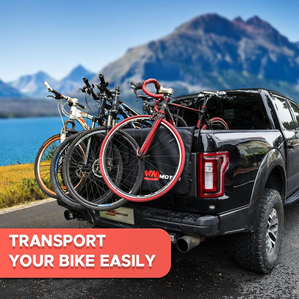 Tailgate Pad with Bike Fixing Straps, 2 Tool Pockets, Carries Up to 5 Bikes E5304