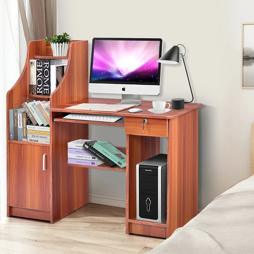 Computer Study Desk with Bookshelf U849827