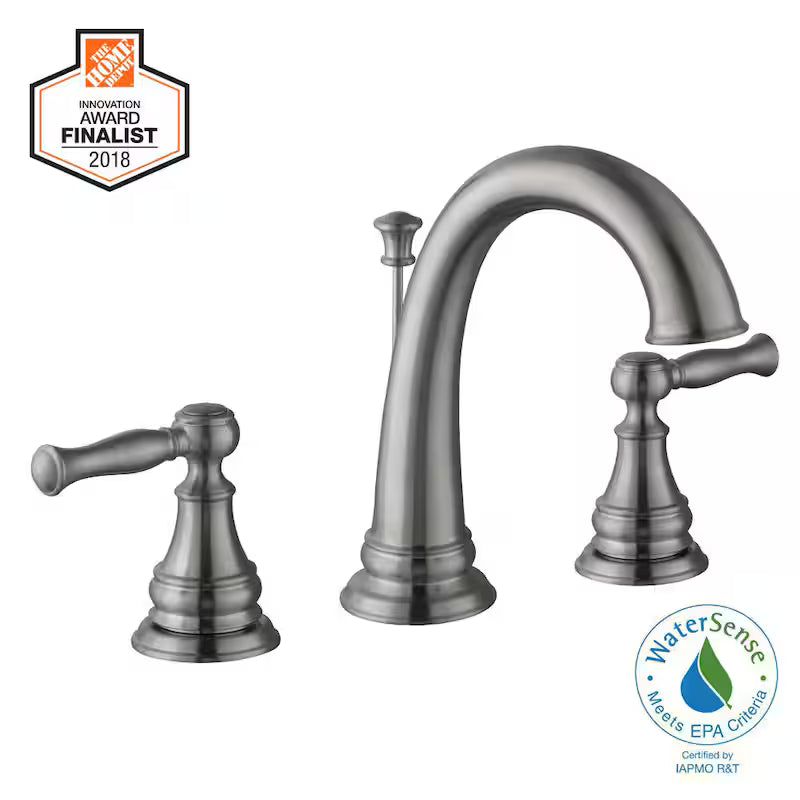8 in. Widespread Double-Handle High-Arc Bathroom Faucet Brushed Nickel M7763