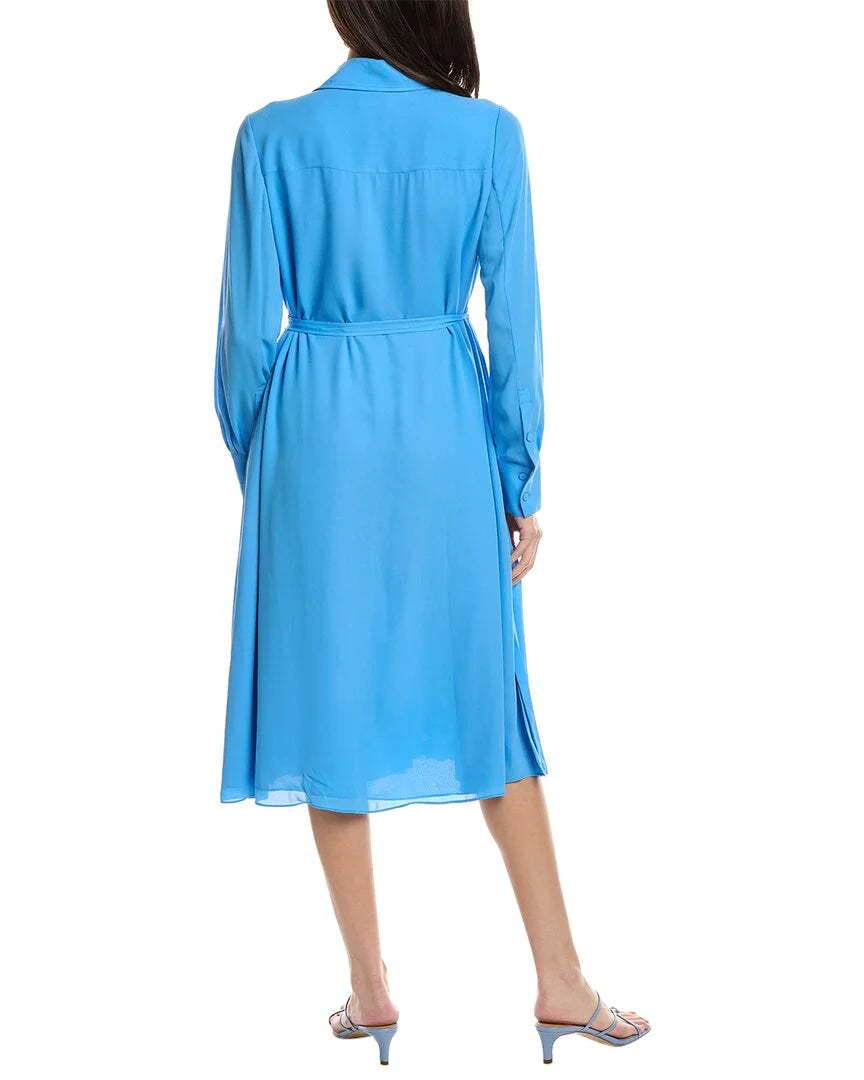 Blue Belted Shirtdress H561