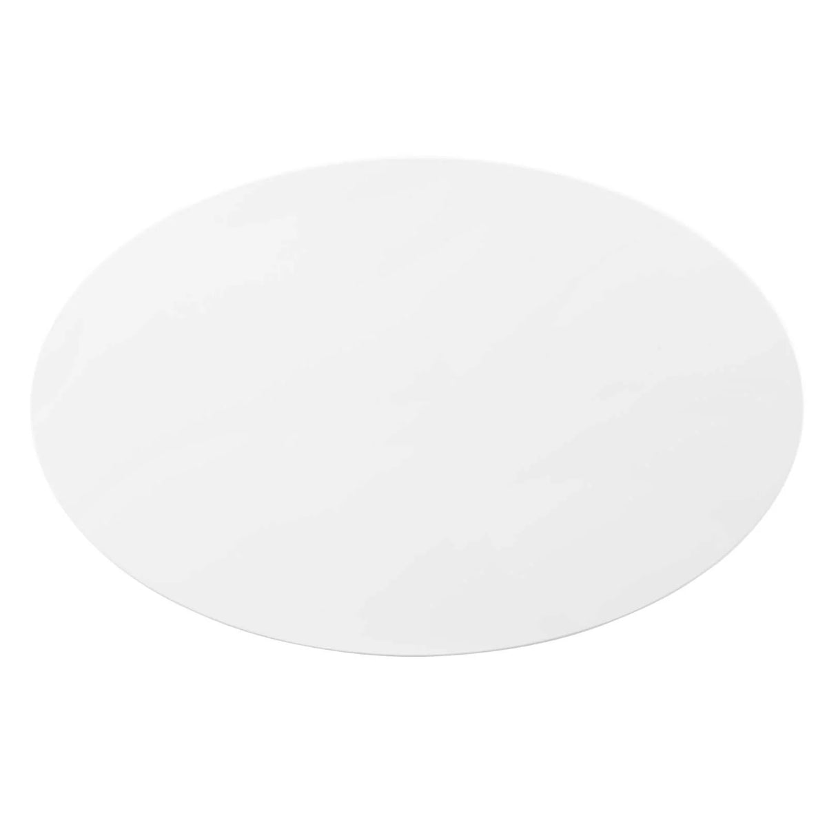 Oval Wood Metal Gold White Dining Table O47503